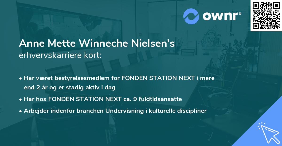 Anne Mette Winneche Nielsen's erhvervskarriere kort
