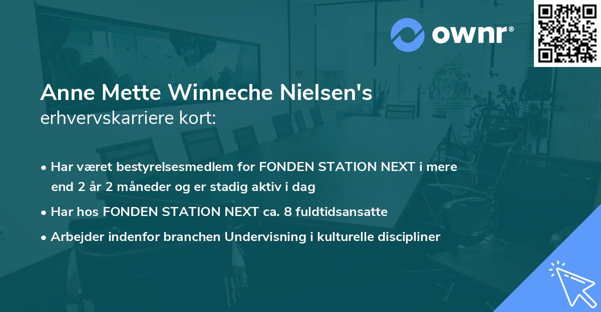 Anne Mette Winneche Nielsen's erhvervskarriere kort
