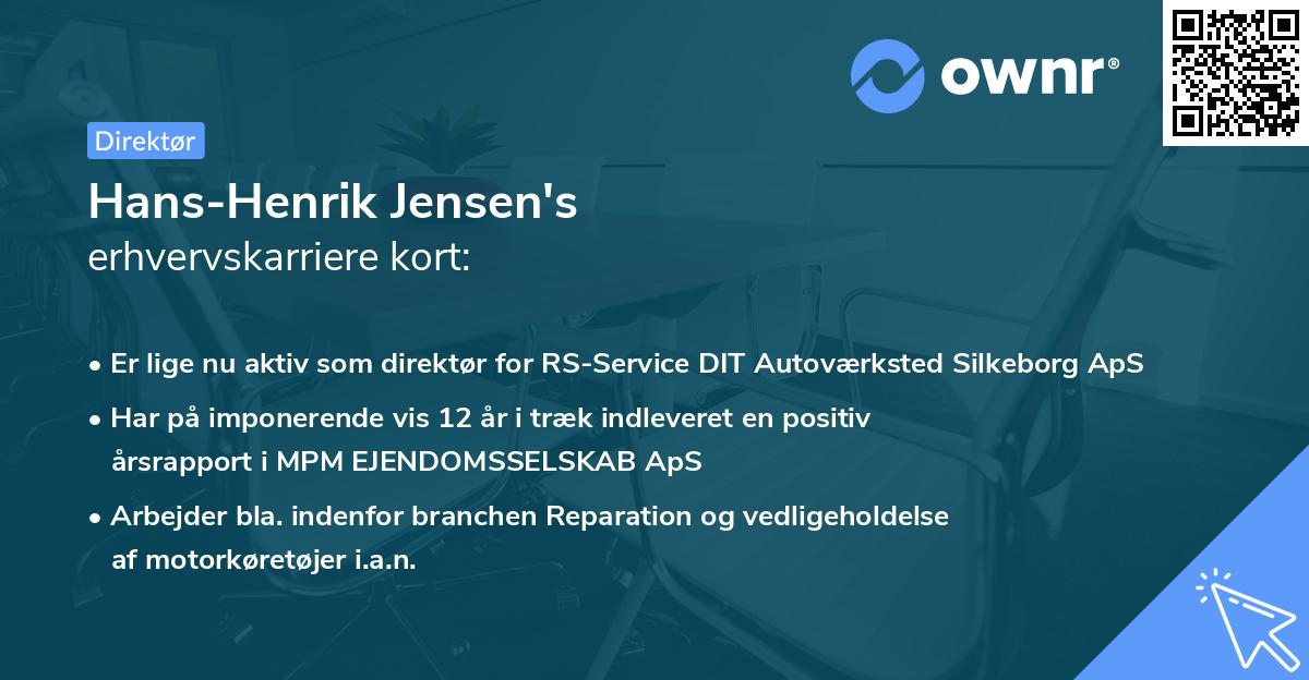 Hans-Henrik Jensen's erhvervskarriere kort