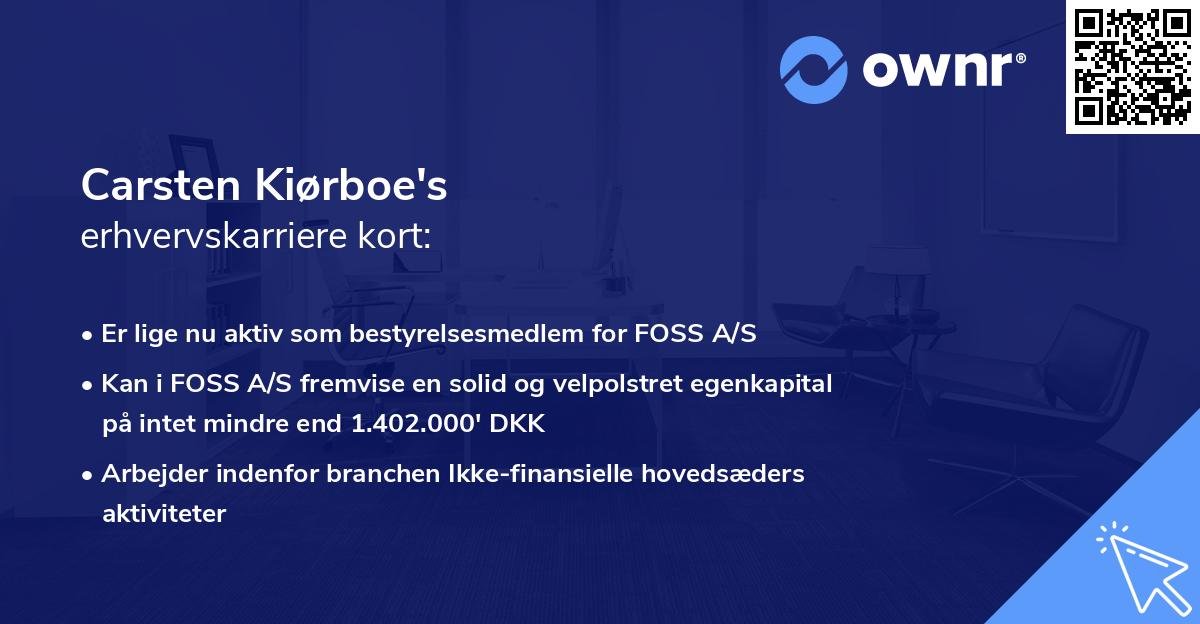 Carsten Kiørboe's erhvervskarriere kort