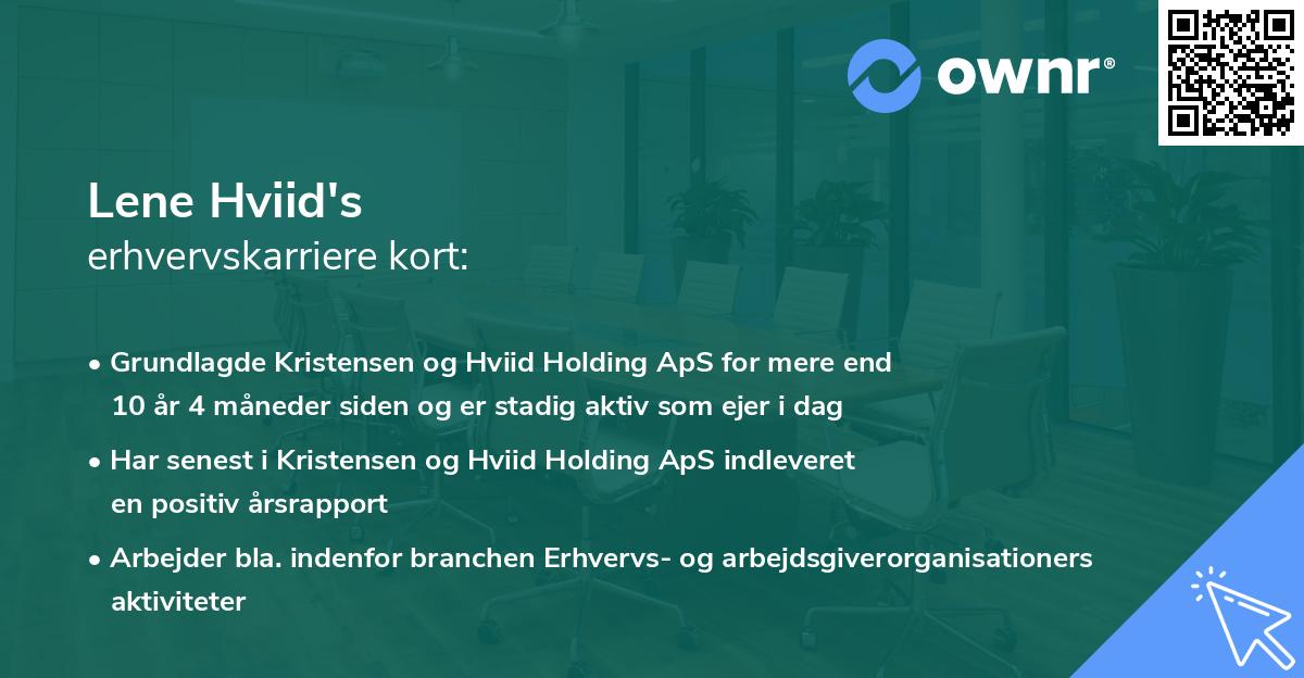 Lene Hviid's erhvervskarriere kort