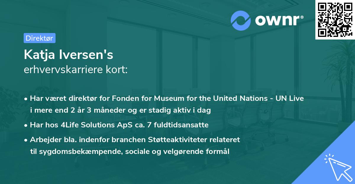 Katja Iversen's erhvervskarriere kort
