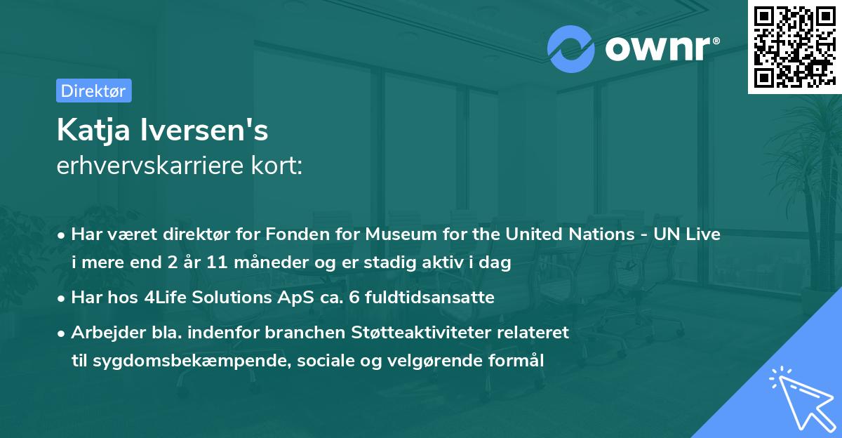 Katja Iversen's erhvervskarriere kort