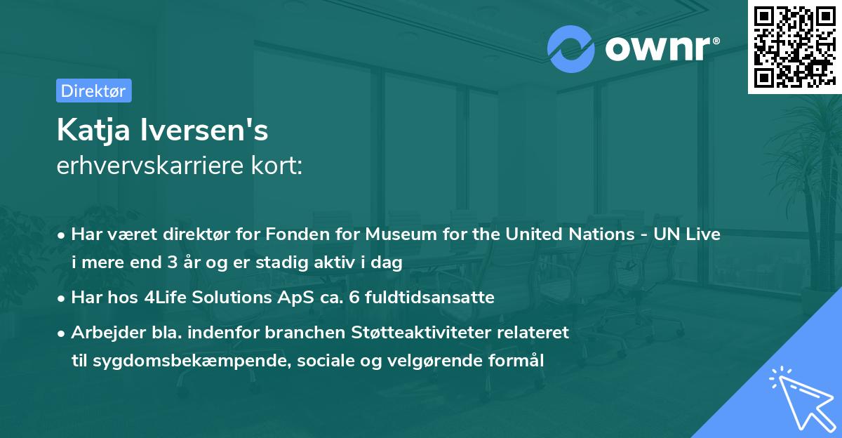 Katja Iversen's erhvervskarriere kort