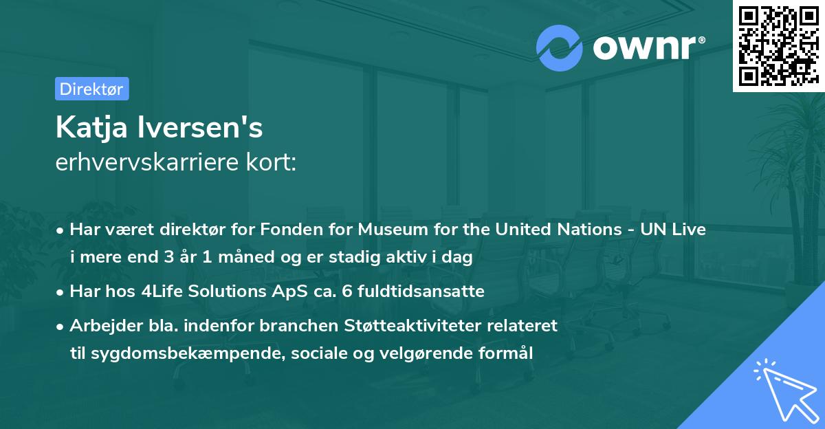 Katja Iversen's erhvervskarriere kort