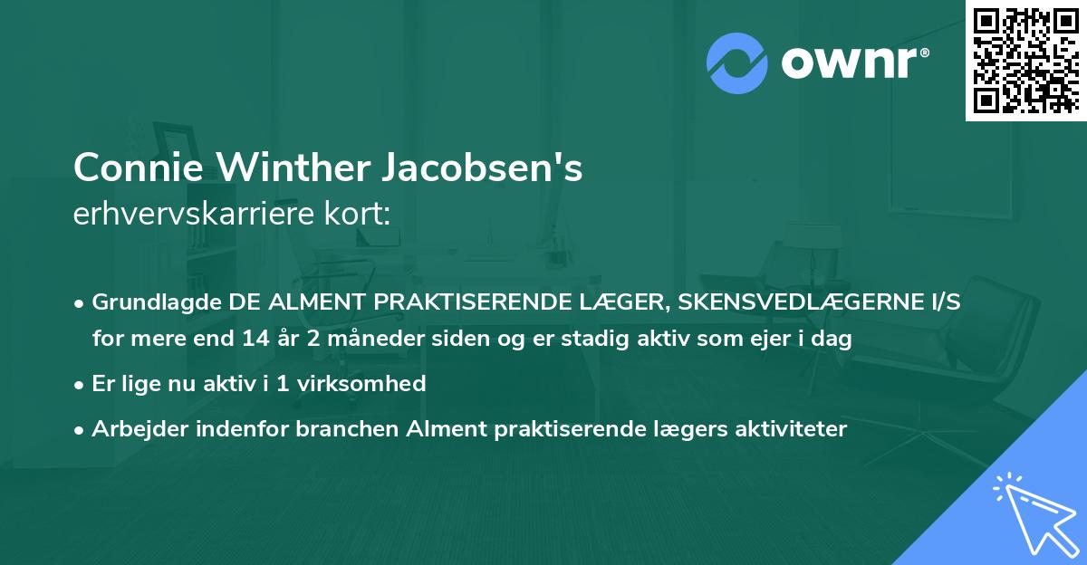 Connie Winther Jacobsen's erhvervskarriere kort