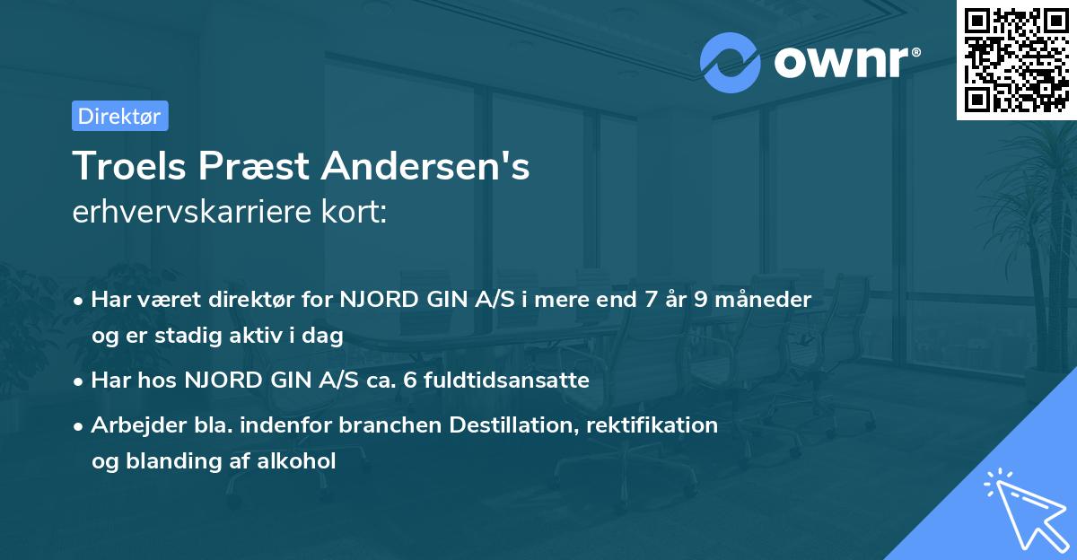 Troels Præst Andersen's erhvervskarriere kort