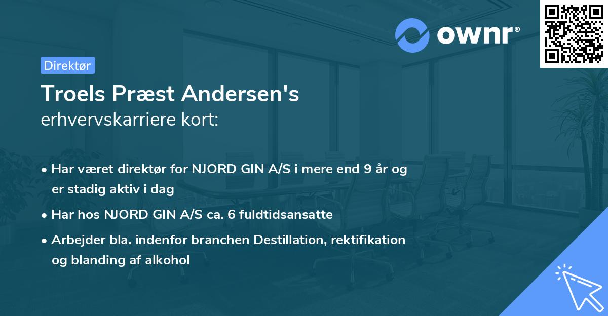 Troels Præst Andersen's erhvervskarriere kort
