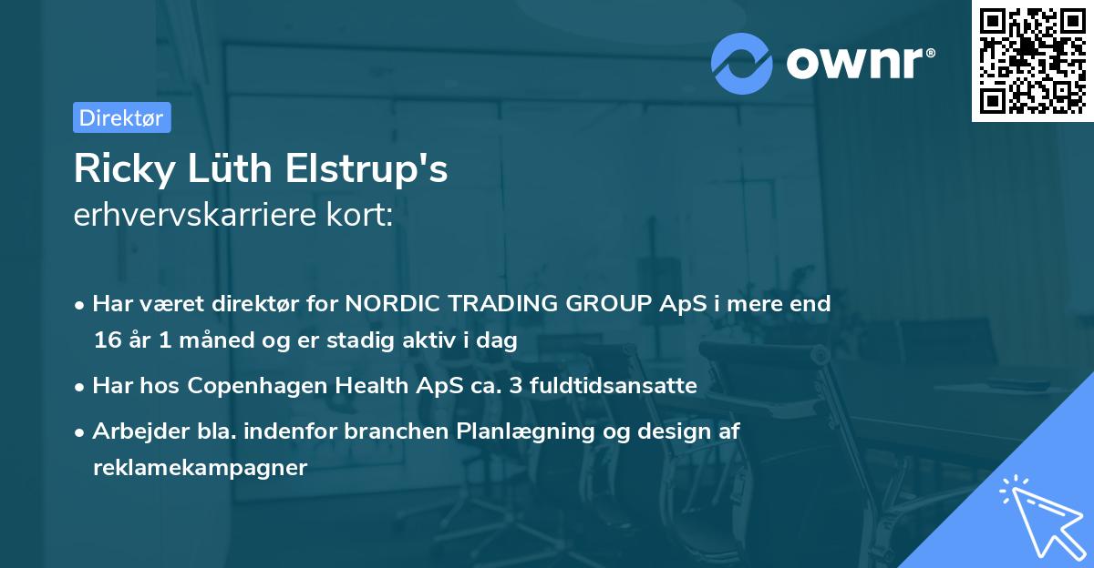 Ricky Lüth Elstrup's erhvervskarriere kort