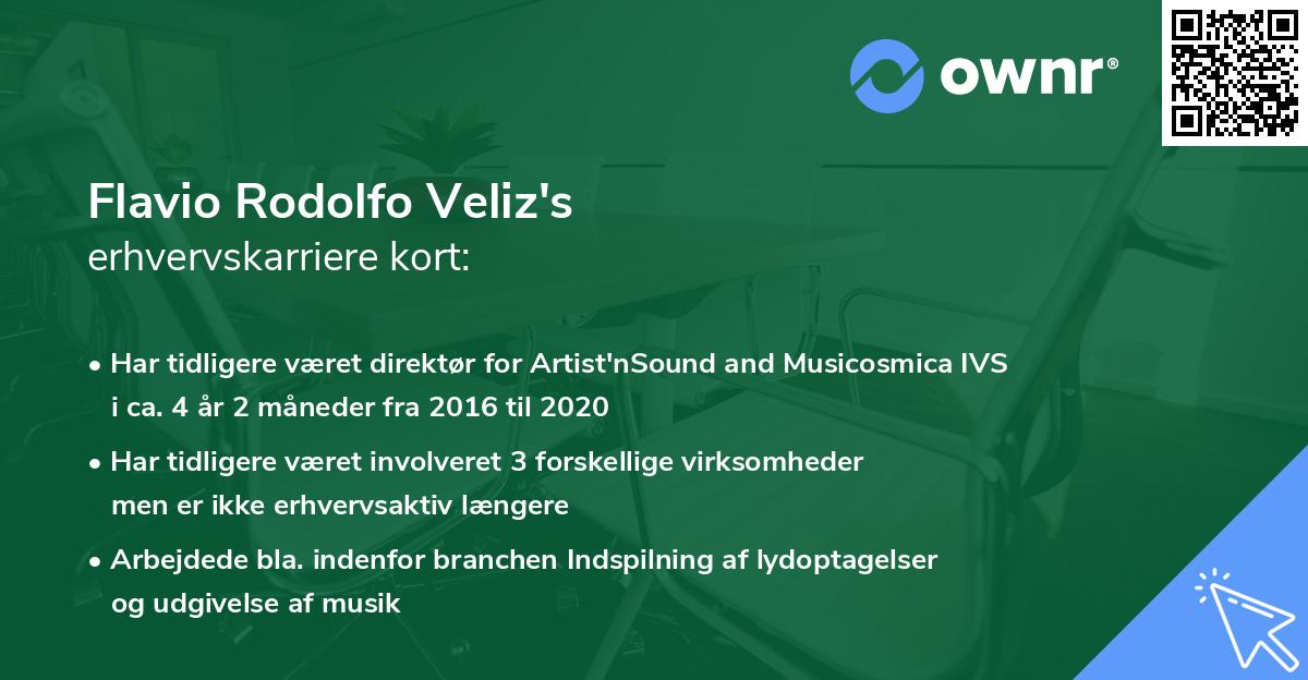 Flavio Rodolfo Veliz's erhvervskarriere kort