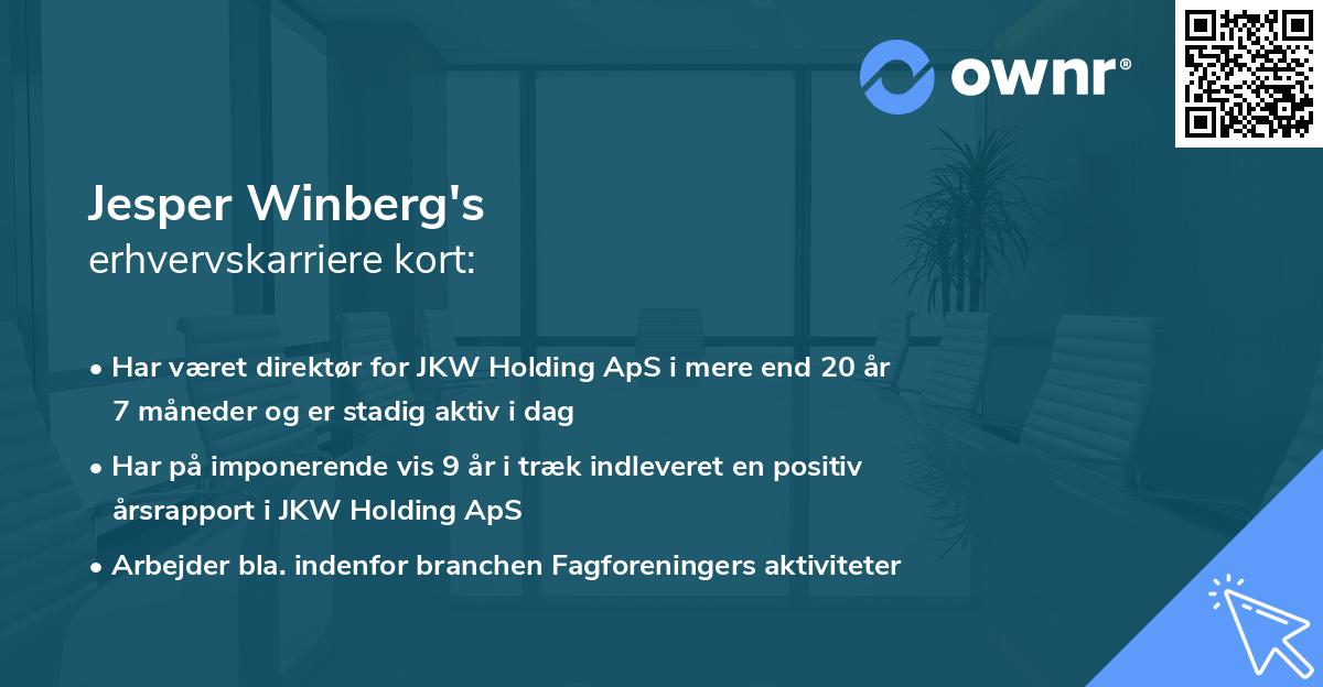 Jesper Winberg's erhvervskarriere kort