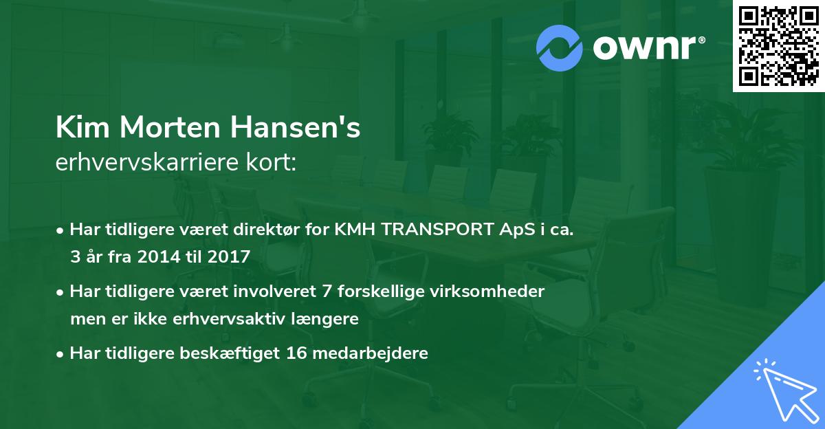Kim Morten Hansen's erhvervskarriere kort