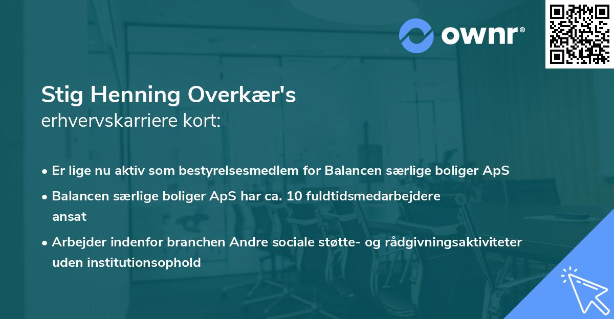 Stig Henning Overkær's erhvervskarriere kort