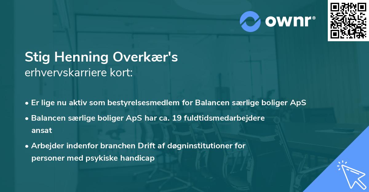 Stig Henning Overkær's erhvervskarriere kort