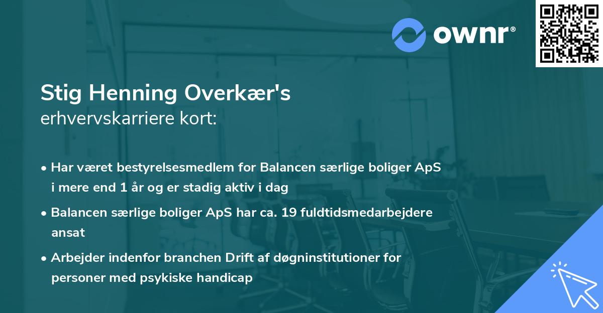 Stig Henning Overkær's erhvervskarriere kort