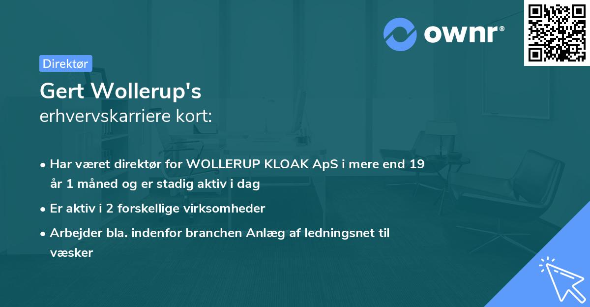Gert Wollerup's erhvervskarriere kort
