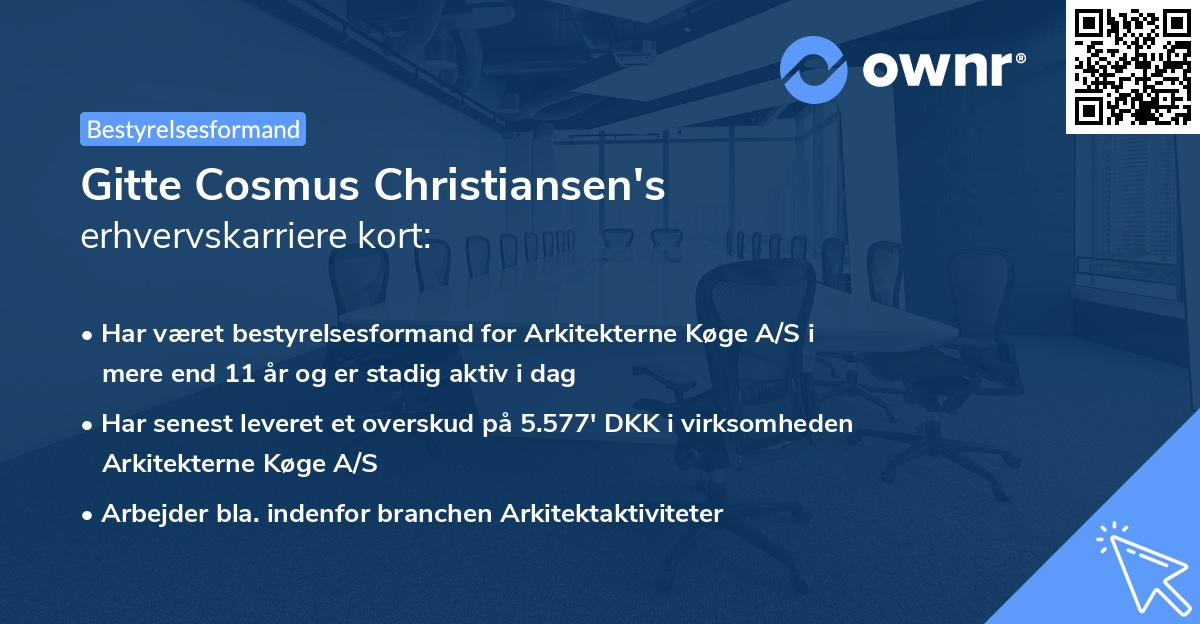 Gitte Cosmus Christiansen's erhvervskarriere kort