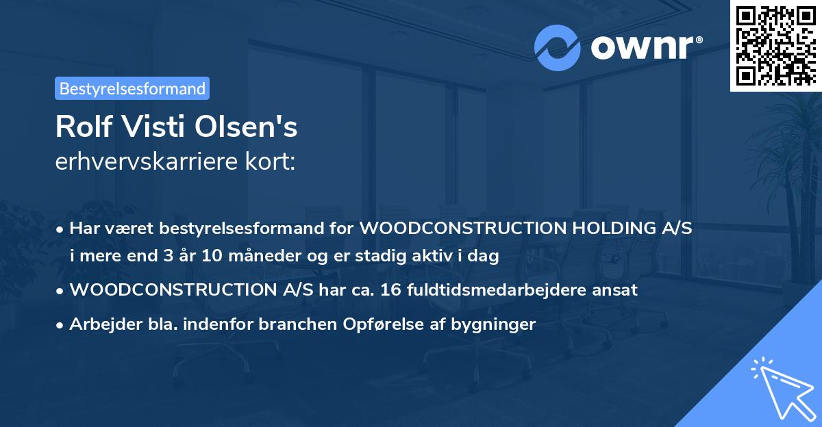 Rolf Visti Olsen's erhvervskarriere kort