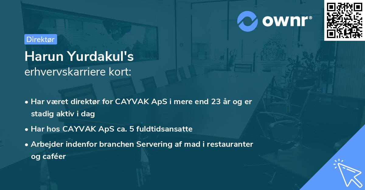 Harun Yurdakul's erhvervskarriere kort