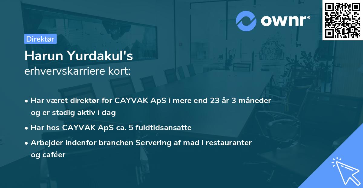 Harun Yurdakul's erhvervskarriere kort
