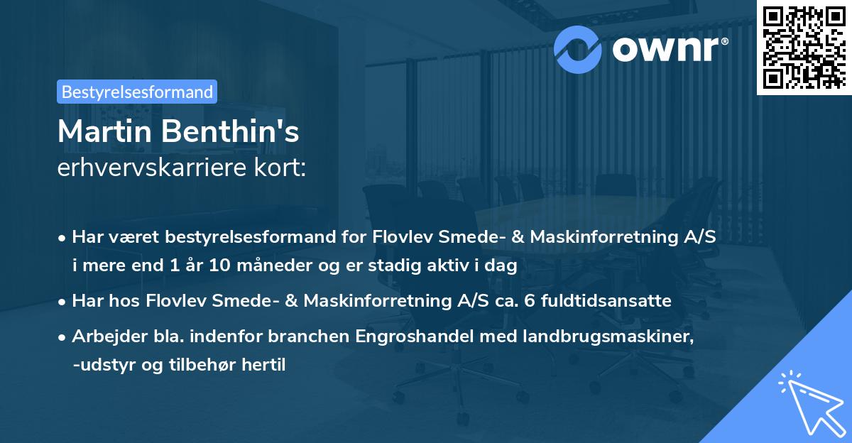 Martin Benthin's erhvervskarriere kort