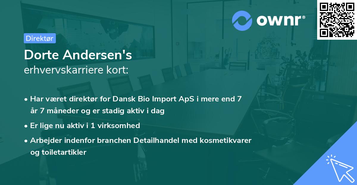 Dorte Andersen's erhvervskarriere kort