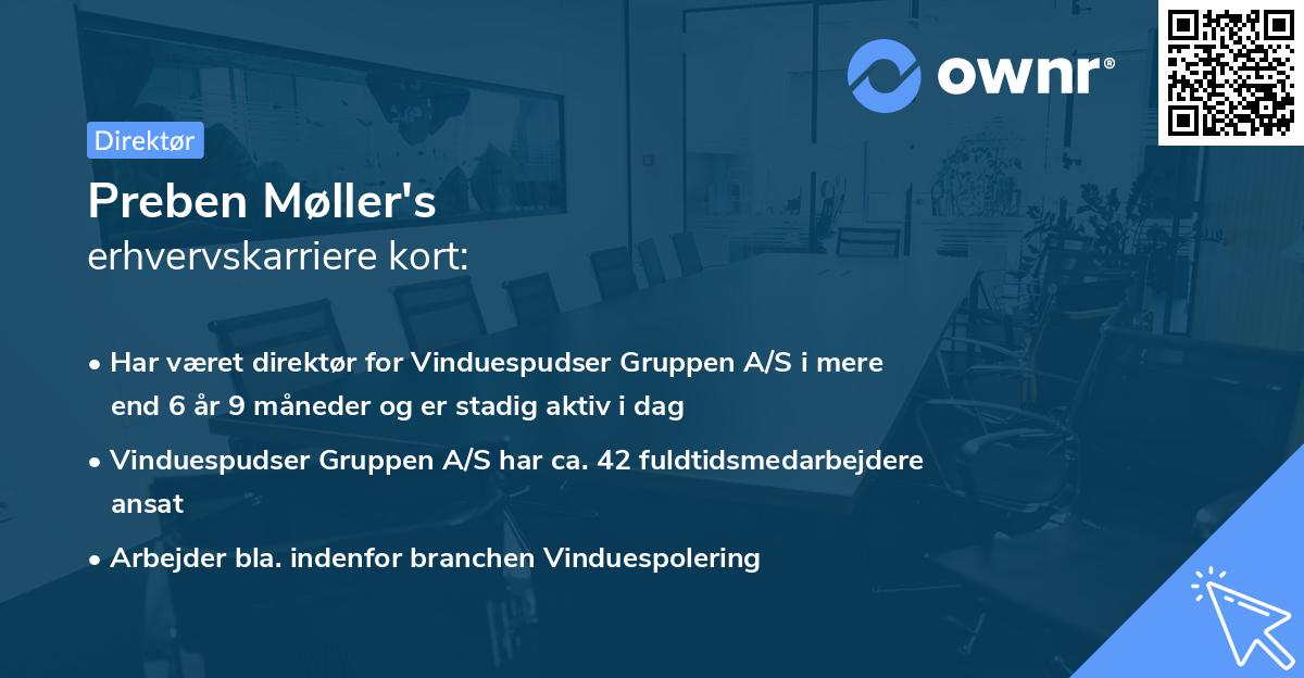 Preben Møller's erhvervskarriere kort