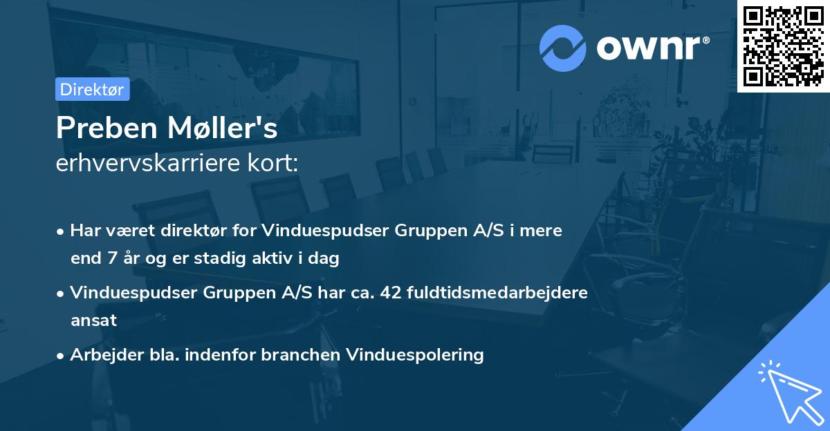 Preben Møller's erhvervskarriere kort