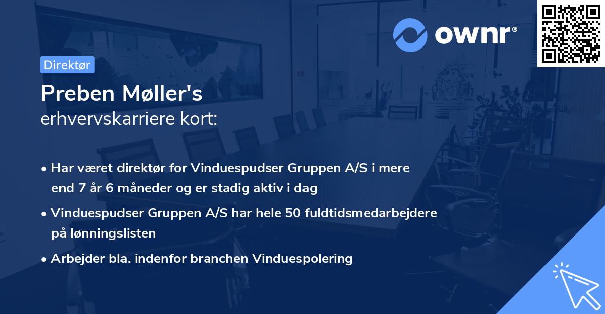 Preben Møller's erhvervskarriere kort