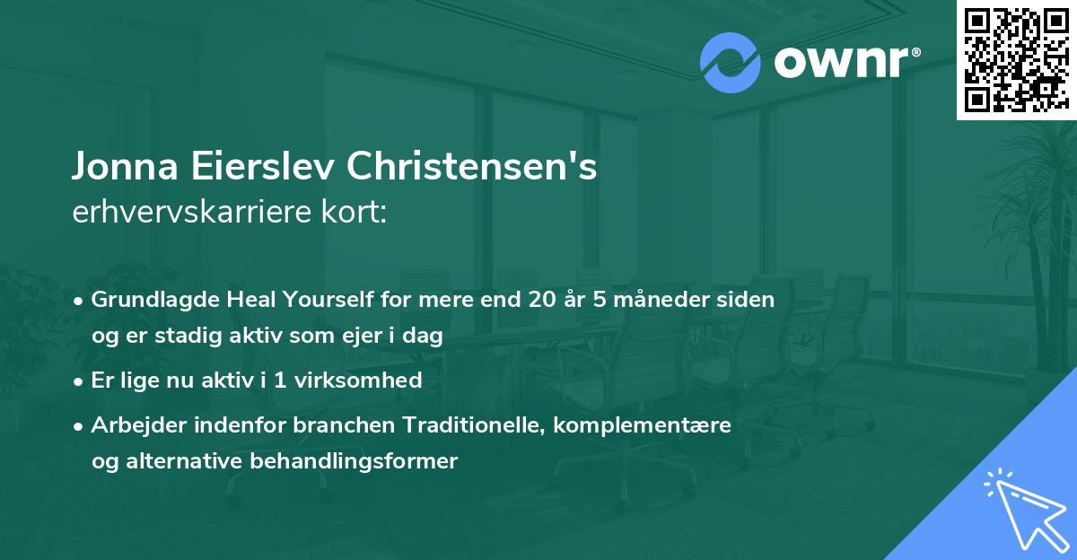 Jonna Eierslev Christensen's erhvervskarriere kort