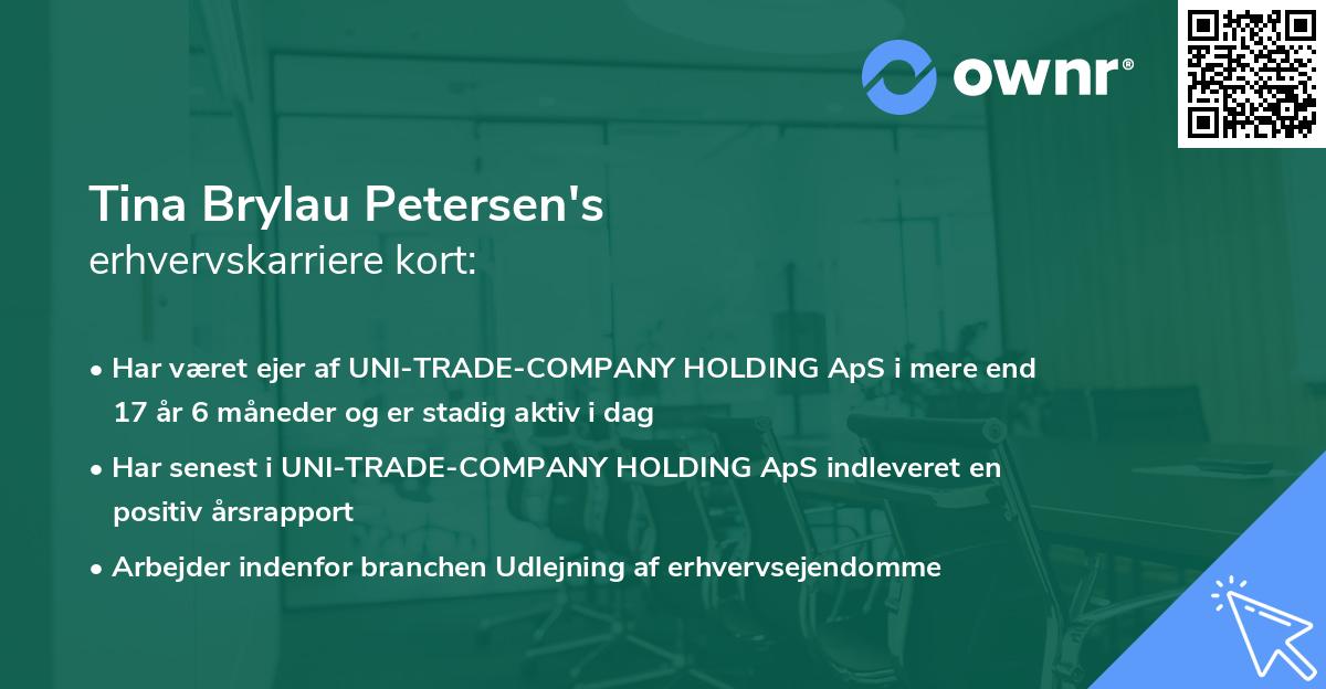 Tina Brylau Petersen's erhvervskarriere kort