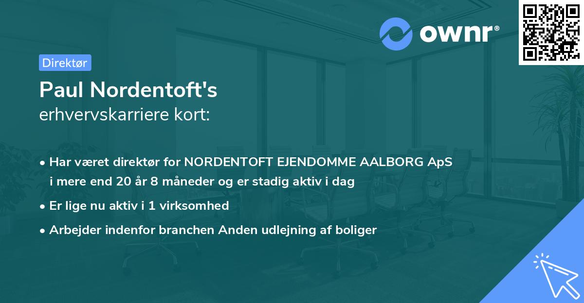Paul Nordentoft's erhvervskarriere kort