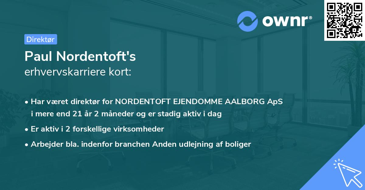Paul Nordentoft's erhvervskarriere kort