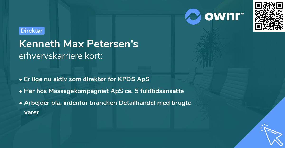 Kenneth Max Petersen's erhvervskarriere kort