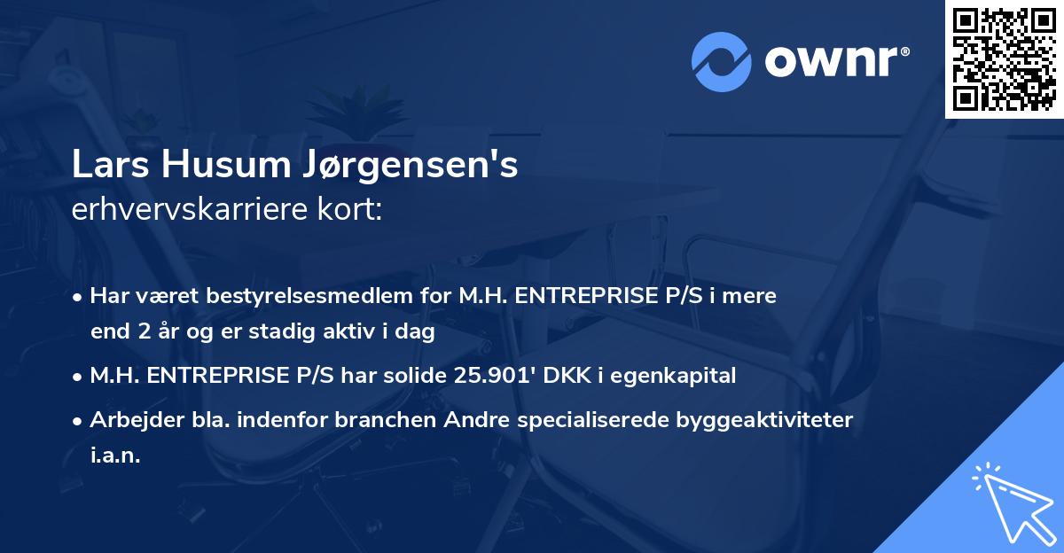 Lars Husum Jørgensen's erhvervskarriere kort