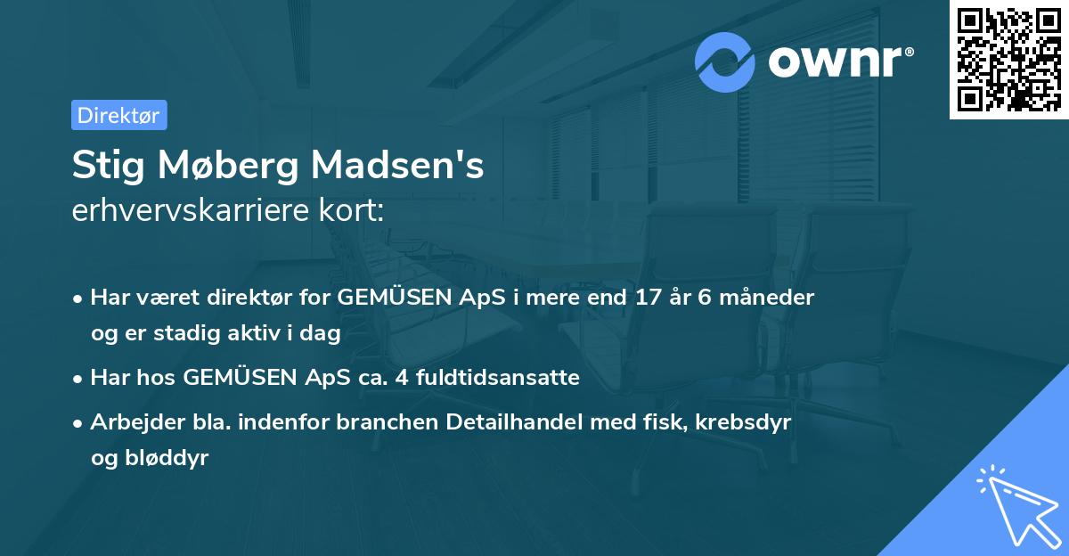 Stig Møberg Madsen's erhvervskarriere kort