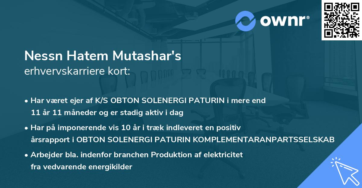 Nessn Hatem Mutashar's erhvervskarriere kort