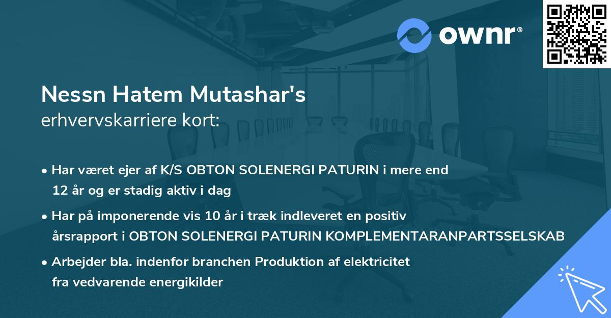 Nessn Hatem Mutashar's erhvervskarriere kort