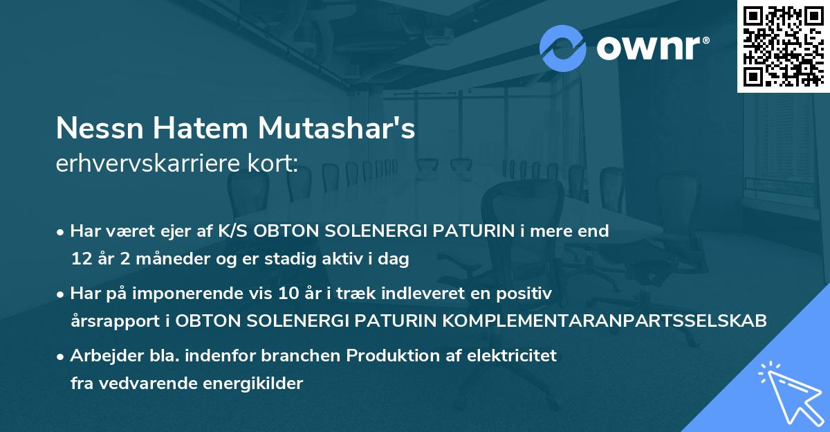 Nessn Hatem Mutashar's erhvervskarriere kort