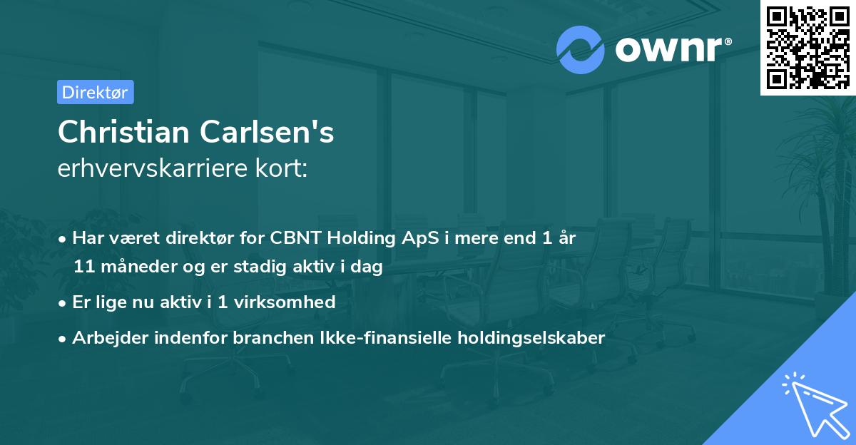 Christian Carlsen's erhvervskarriere kort