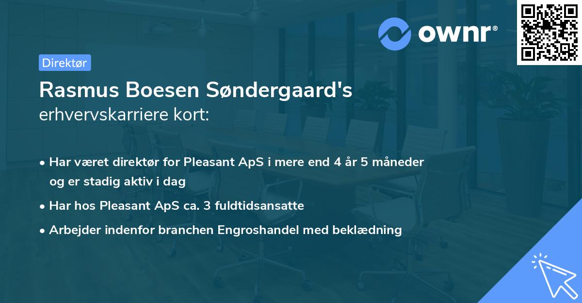 Rasmus Boesen Søndergaard's erhvervskarriere kort
