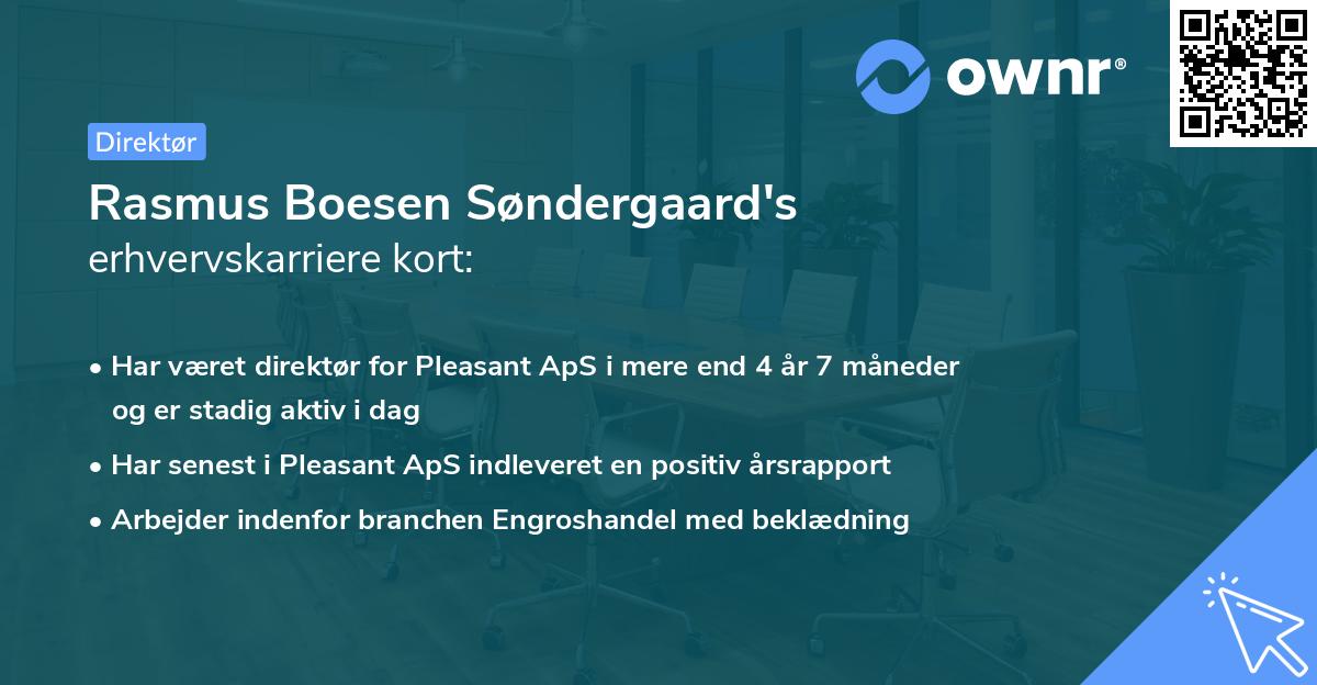 Rasmus Boesen Søndergaard's erhvervskarriere kort