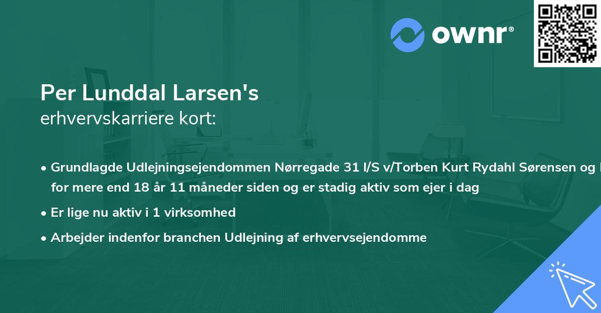 Per Lunddal Larsen's erhvervskarriere kort