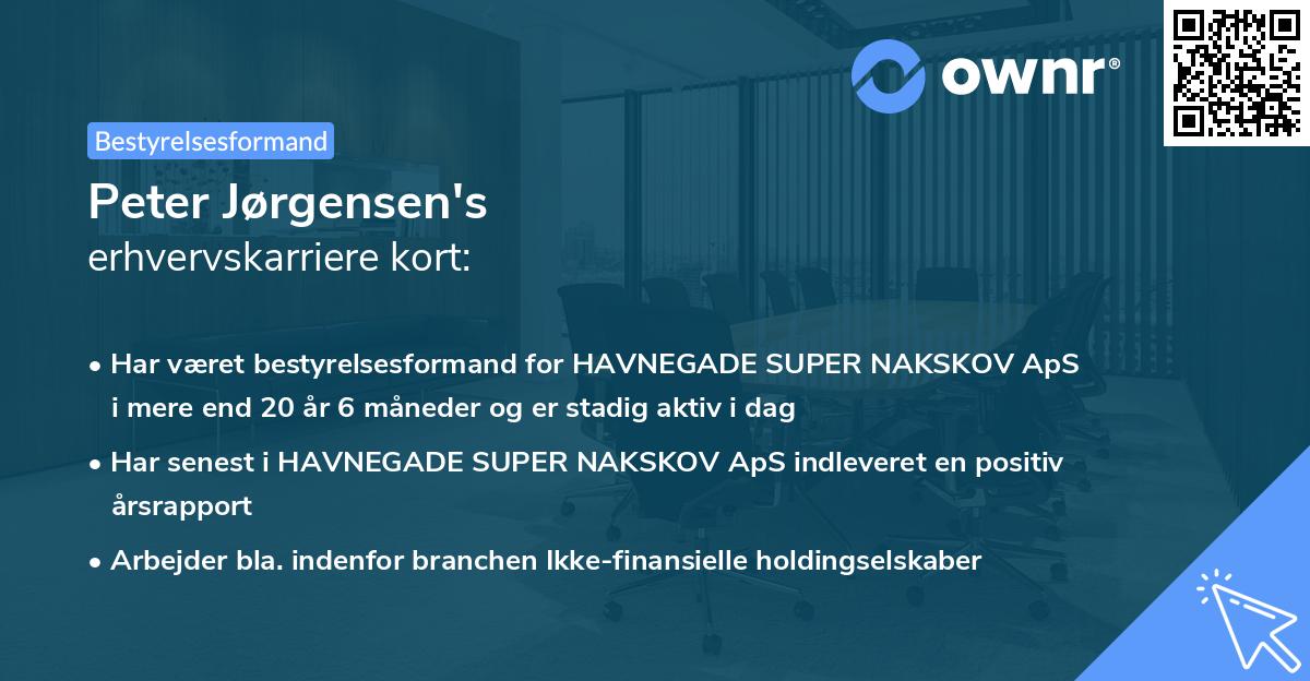 Peter Jørgensen's erhvervskarriere kort