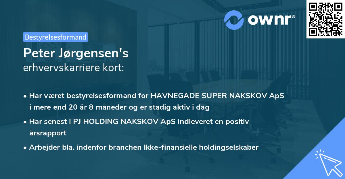 Peter Jørgensen's erhvervskarriere kort
