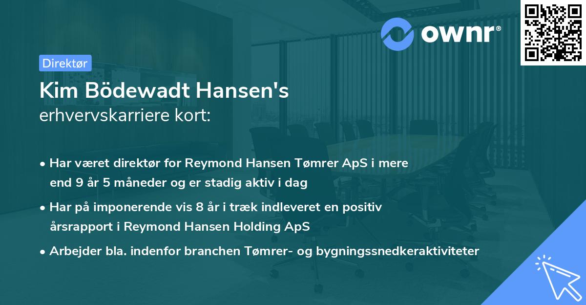 Kim Bödewadt Hansen's erhvervskarriere kort