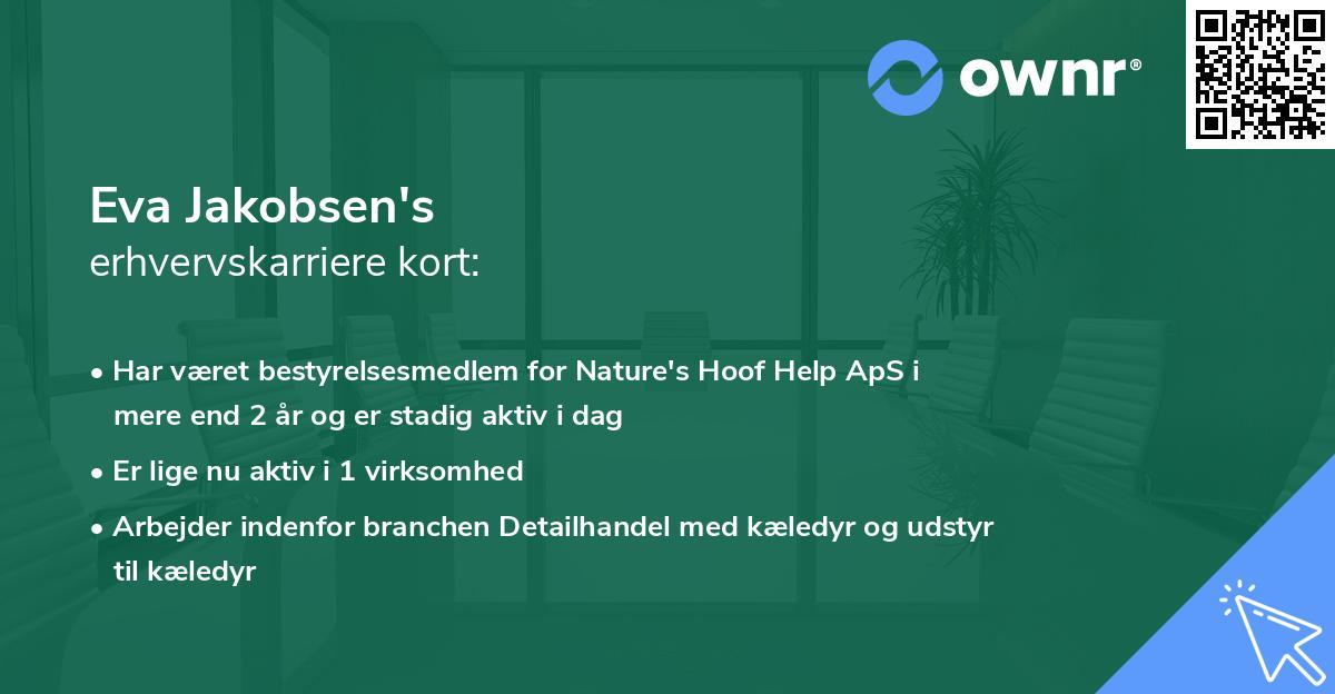 Eva Jakobsen's erhvervskarriere kort