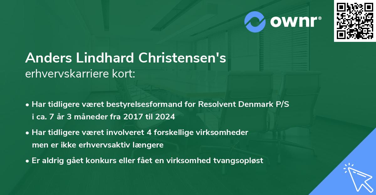 Anders Lindhard Christensen's erhvervskarriere kort