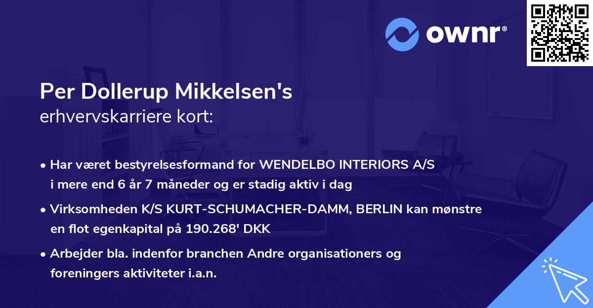 Per Dollerup Mikkelsen's erhvervskarriere kort