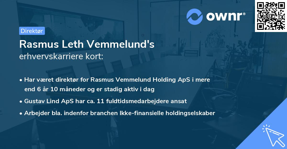 Rasmus Leth Vemmelund's erhvervskarriere kort